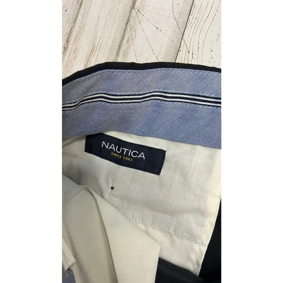 Nautica Men's Black Dress Pants Size 34x32 Classic Fit Formal Flat Front - Picture 2 of 4